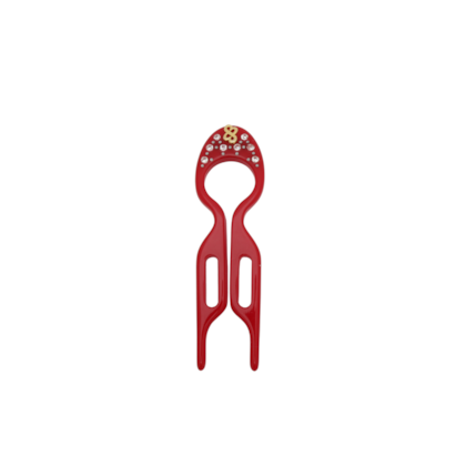 Palito HairPin Com Strass Small (Pequeno) Vermelho High Risk