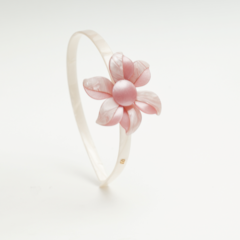 Tiara Flor Lírio Madrepérola/Rose Gold Cintilante